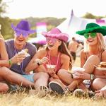 Cowgirl Hat with Heart Glasses for Halloween Costume