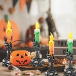 Halloween Skeleton Hands Candle Stake Lights - Set of 4
