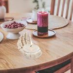 Halloween Skeleton Hand & Skull Candle Holders