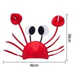Adjustable Red Crab Hat with Red Wine Bow Tie