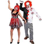Killer Clown Couples Halloween Costume Set - Large/Medium