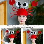 Adjustable Red Crab Hat with Red Wine Bow Tie
