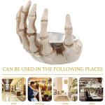 Halloween Skeleton Hand & Skull Candle Holders