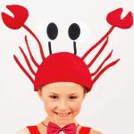 Adjustable Red Crab Hat with Red Wine Bow Tie