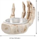 Halloween Skeleton Hand & Skull Candle Holders
