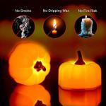 ORIA Pumpkin Tea Lights, 12 Pack for Halloween décor