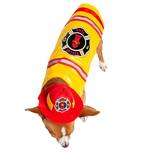 Dog Firefighter Costume - Funny Halloween Pet Outfit