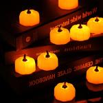 ORIA Pumpkin Tea Lights, 12 Pack for Halloween décor