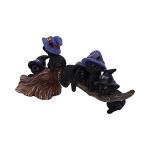 Witches' Black Cat Broomstick Figurine, 27.5cm