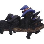Witches' Black Cat Broomstick Figurine, 27.5cm