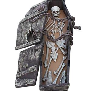 Halloween Skull Coffin Prop with Foam Chain