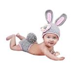Grey Rabbit Crochet Costume for Newborns