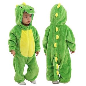 Green Dinosaur Hooded Romper for Kids