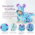 Cute Blue Monster Baby Hooded Romper Outfit