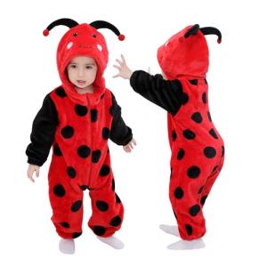 Ladybug Hooded Baby Animal Jumpsuit Outfit