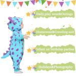 Cute Blue Monster Baby Hooded Romper Outfit