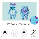 Cute Blue Monster Baby Hooded Romper Outfit