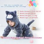 Cute Black Cat Hooded Baby Onesie 0-3 Months