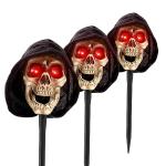 Grim Reaper Animatronic Skull Pathway Markers (3 Pack)