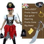 Girls Pirate Costume with Hat for Kids 3-10