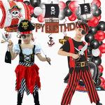Girls Pirate Costume with Hat for Kids 3-10
