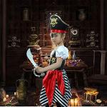 Girls Pirate Costume with Hat for Kids 3-10