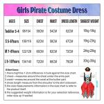 Girls Pirate Costume with Hat for Kids 3-10