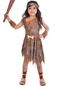 Cave Girl Costume for Kids 4-6 Years