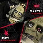 Life-Size Zombie Halloween Decoration, Poseable & Light-Up