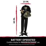 Life-Size Zombie Halloween Decoration, Poseable & Light-Up