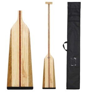 JUSTOOP Wood Dragon Boat Paddle, Lightweight Wooden Canoe Paddle with Paddle Bag, IDBF Approved Boat Oars with T Handle for Dragon Boat Paddler, 125cm/49in