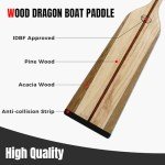 WONITAGO Lightweight Wooden Dragon Boat Paddle 130cm