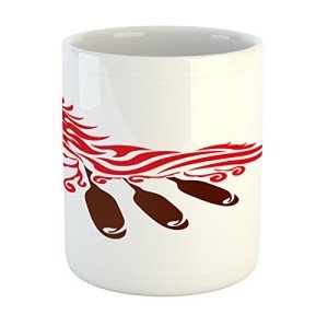 Dragon Boat Paddles Ceramic Mug - Red Brown