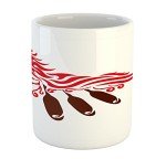 Dragon Boat Paddles Ceramic Mug - Red Brown
