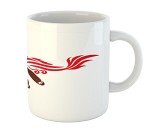 Dragon Boat Paddles Ceramic Mug - Red Brown