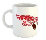 Dragon Boat Paddles Ceramic Mug - Red Brown