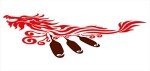 Dragon Boat Paddles Ceramic Mug - Red Brown