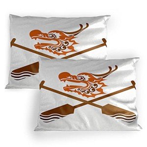 Dragon Boat Paddles Pillow Sham Set of 2
