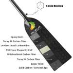 Z&J SPORT Adjustable Carbon Fiber Dragon Boat Paddle