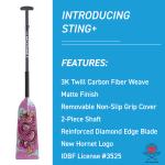 Pink Hornet Dragon Boat Paddle with Adjustable Clamp