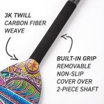 Hornet Dragon Boat Paddle - Adjustable Carbon Fiber, Pink