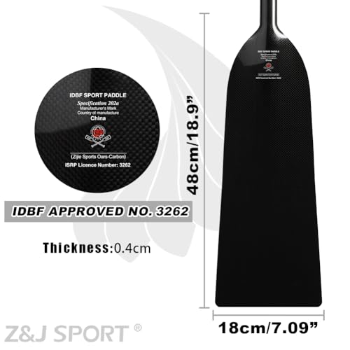 Adjustable Carbon Dragonboat Paddle, IDBF Approved - 43”-52”