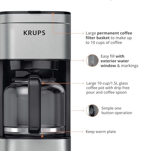Krups Simply Brew Stainless Steel Coffee Maker 10 Cup