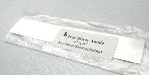 Pure Silver Plating Anode .999 - 1" x 6