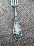 Silverplate Cold Meat Serving Fork 8.5" with Floral Design