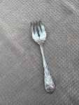 Silverplate Cold Meat Serving Fork 8.5" with Floral Design