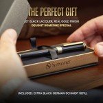 Luxury Black Rollerball Pen with Gold Plating