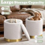 Small Upholstered Ottoman with Gold Base