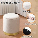 Small Upholstered Ottoman with Gold Base