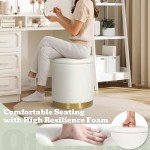Small Upholstered Ottoman with Gold Base